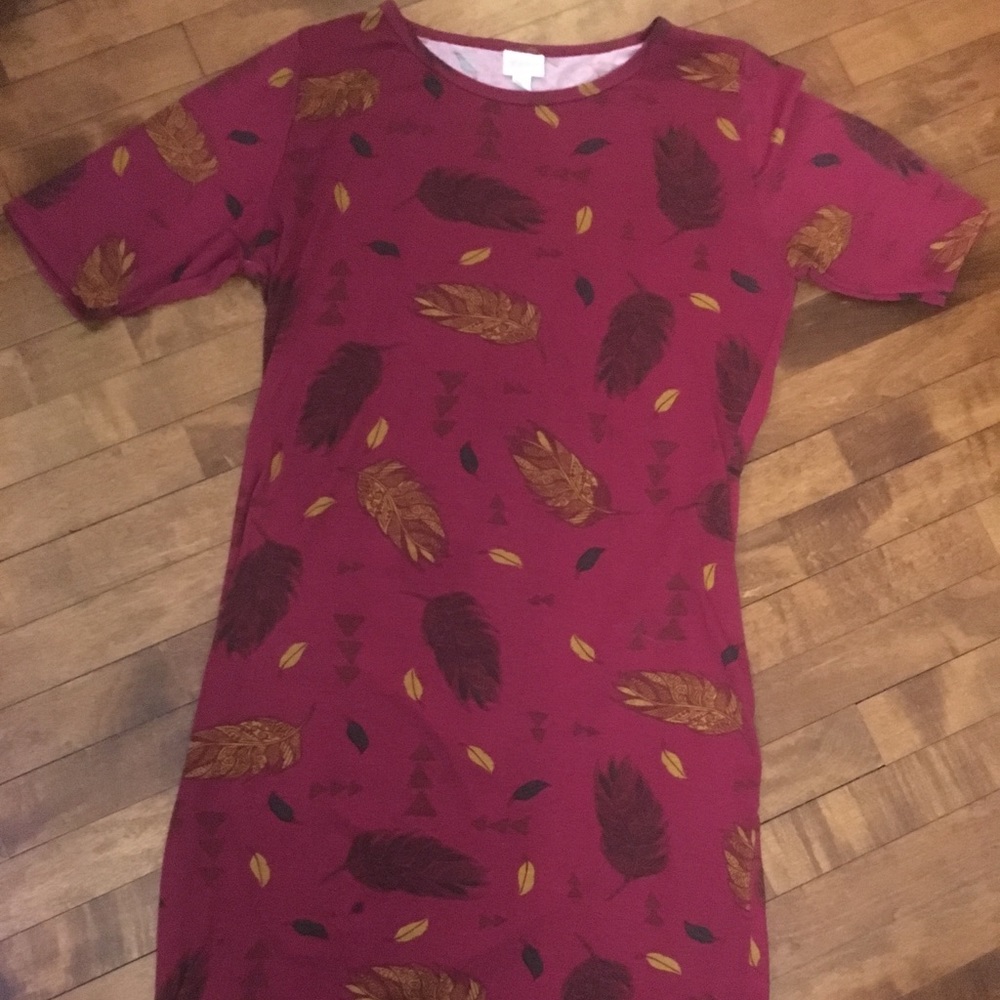 LuLaRoe Julia Dress - Feather Design - Size 2XL